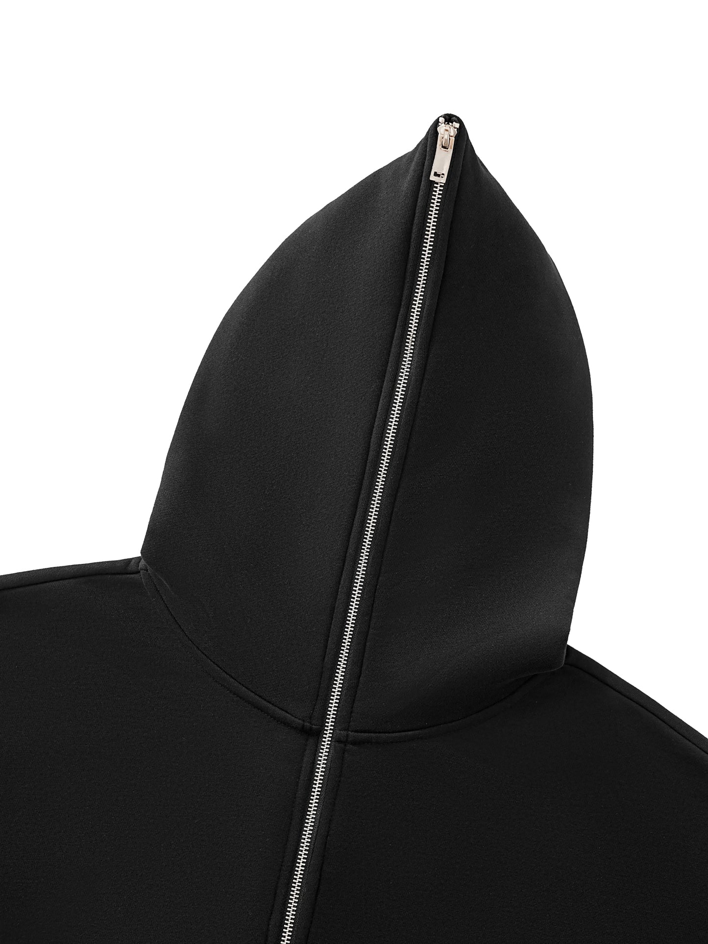 Cropped Full-Zip Boxy Logo Hoodie
