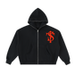 Cropped Full-Zip Boxy Logo Hoodie