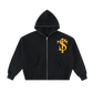 Cropped Full-Zip Boxy Logo Hoodie